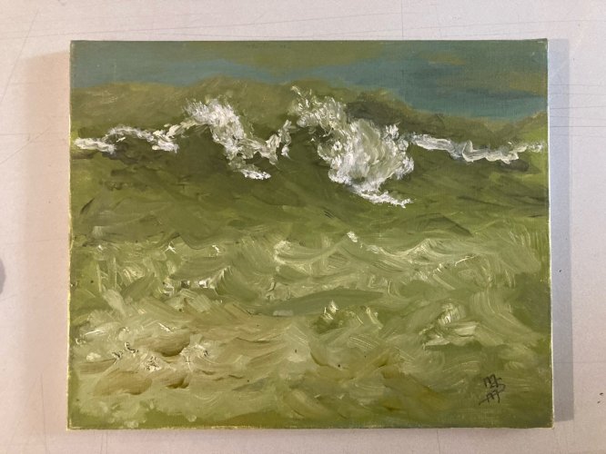 Peinture Mer Huile Toile M Saint Martin Pays Basque Anglet Vague Art
