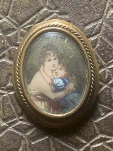 peinture miniature XIXe portrait du peintre Elisabeth Vigée le Brun
