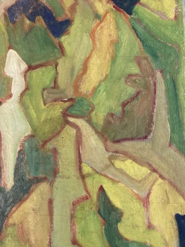 Peinture Moderne Huile Sur Toile Abstrait Hst Abstraction 2000 Écorce Platane