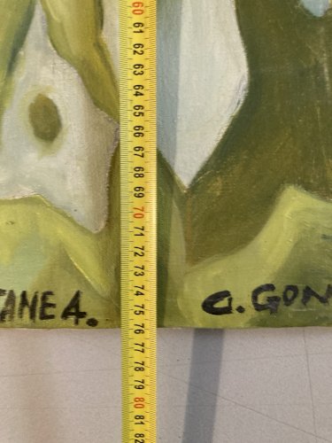 Peinture Moderne Huile Sur Toile Abstrait Hst Abstraction 2000 Écorce Platane