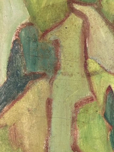 Peinture Moderne Huile Sur Toile Abstrait Hst Abstraction 2000 Écorce Platane