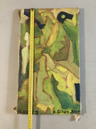 Peinture Moderne Huile Sur Toile Abstrait Hst Abstraction 2000 Écorce Platane