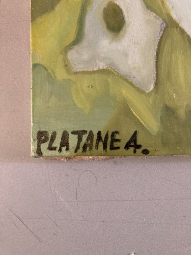 Peinture Moderne Huile Sur Toile Abstrait Hst Abstraction 2000 Écorce Platane