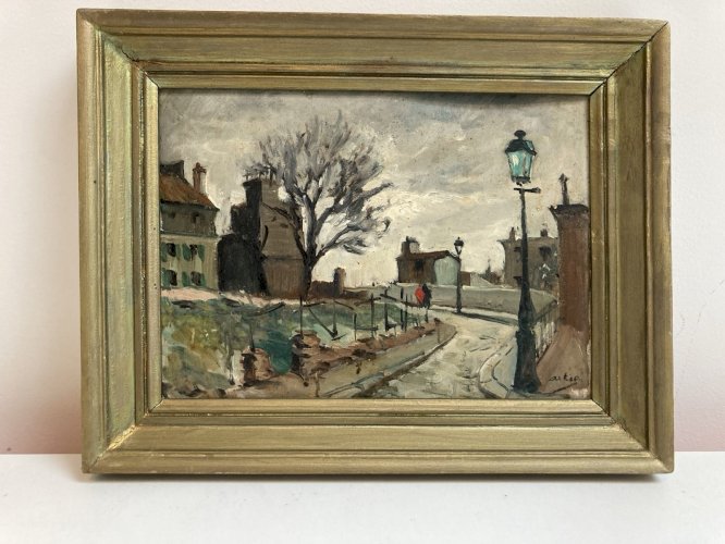 Peinture Montmartre 1930 Huile Sacré Cœur  Paris Louis Artico Art Ancien