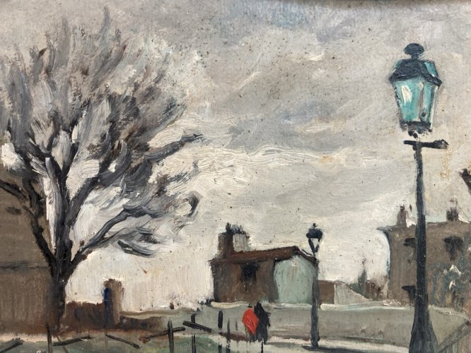 Peinture Montmartre 1930 Huile Sacré Cœur  Paris Louis Artico Art Ancien