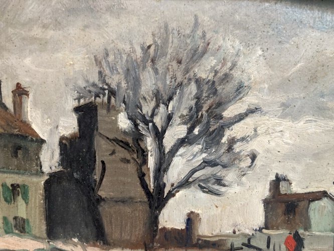 Peinture Montmartre 1930 Huile Sacré Cœur  Paris Louis Artico Art Ancien