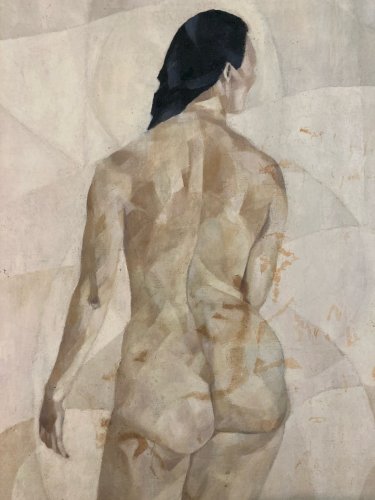 Peinture Nu, Féminin Sur Toile, Non Signé À Identifier Cubisme No Sanyu