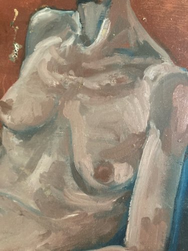 Peinture Nu, Féminin Sur Toile, Non Signé À Identifier Expressionnisme Art