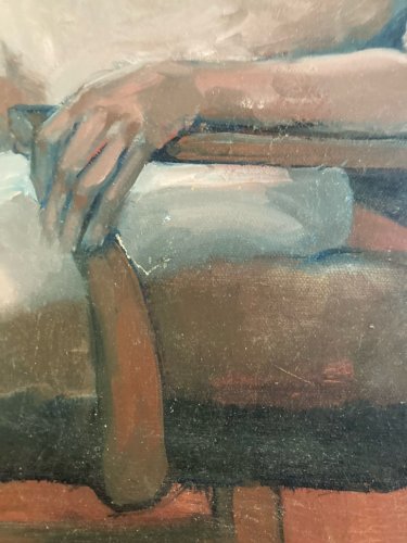Peinture Nu, Féminin Sur Toile, Non Signé À Identifier Expressionnisme Art