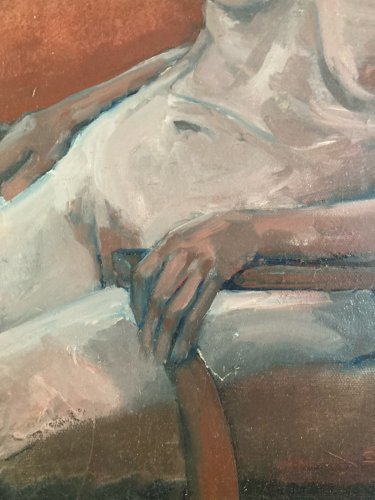 Peinture Nu, Féminin Sur Toile, Non Signé À Identifier Expressionnisme Art