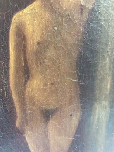 Peinture Nu, Femme Sur Toile Signé À Identifier Romantisme, Atelier Nue