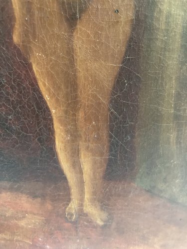 Peinture Nu, Femme Sur Toile Signé À Identifier Romantisme, Atelier Nue