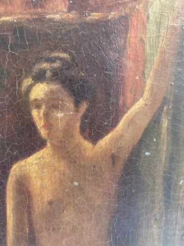 Peinture Nu, Femme Sur Toile Signé À Identifier Romantisme, Atelier Nue
