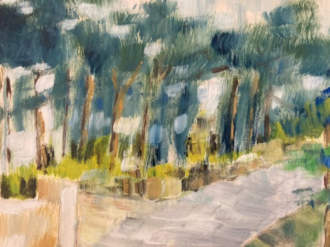 Peinture Original Gallo Huile Luberon Painting Lauris Roquefraiche 1955 Art Old