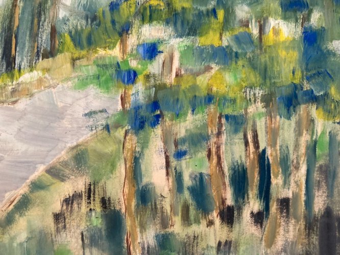 Peinture Original Gallo Huile Luberon Painting Lauris Roquefraiche 1955 Art Old