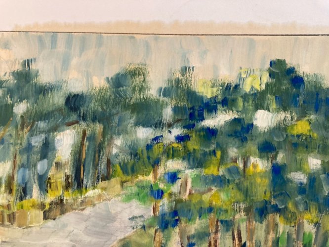 Peinture Original Gallo Huile Luberon Painting Lauris Roquefraiche 1955 Art Old