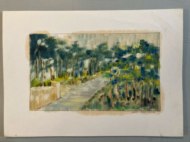 Peinture Original Gallo Huile Luberon Painting Lauris Roquefraiche 1955 Art Old