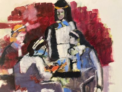 Original Gallo Painting Oil Eye-catching Cartomancy Crystal Ball 1955