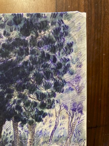 Peinture Painting Arbre Gouache XIXe 1880 Classique Paysage Original Art Old