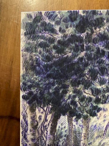 Peinture Painting Arbre Gouache XIXe 1880 Classique Paysage Original Art Old