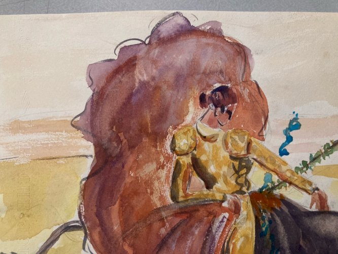 Peinture Painting Corrida Tauromachie 1960 Animal Taureau Arène Old Animaux Art