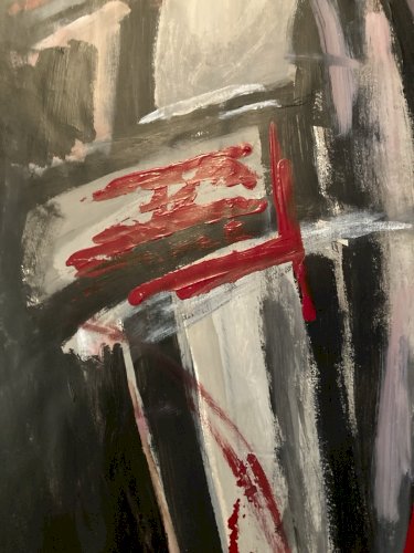 Peinture Painting Gouache Sur Papier Masque Art Abstrait Abstrait Abstraction