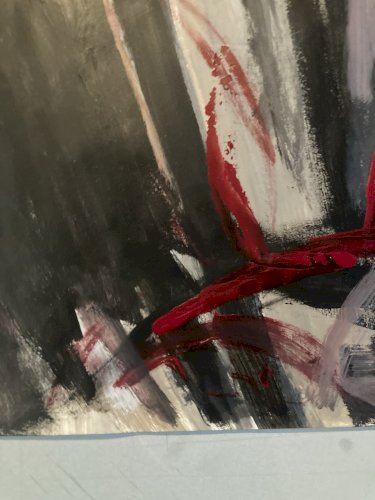 Peinture Painting Gouache Sur Papier Masque Art Abstrait Abstrait Abstraction