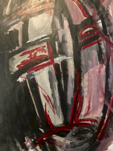 Peinture Painting Gouache Sur Papier Masque Art Abstrait Abstrait Abstraction