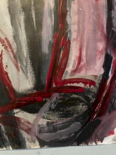 Peinture Painting Gouache Sur Papier Masque Art Abstrait Abstrait Abstraction