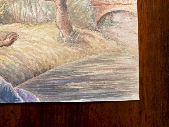 Peinture Painting Portrait Femme XIXe 1880 Classique Paysage Original Art Old