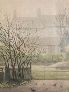 Painting Paper 1960 Gouache Watercolor Agnès Bradley Fog England