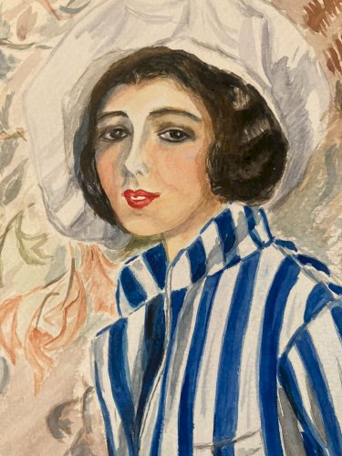 Peinture Papier Femme Élégante Art Deco Nouveau 1920 Harrison Fisher Painting