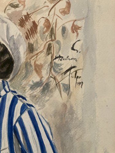 Peinture Papier Femme Élégante Art Deco Nouveau 1920 Harrison Fisher Painting