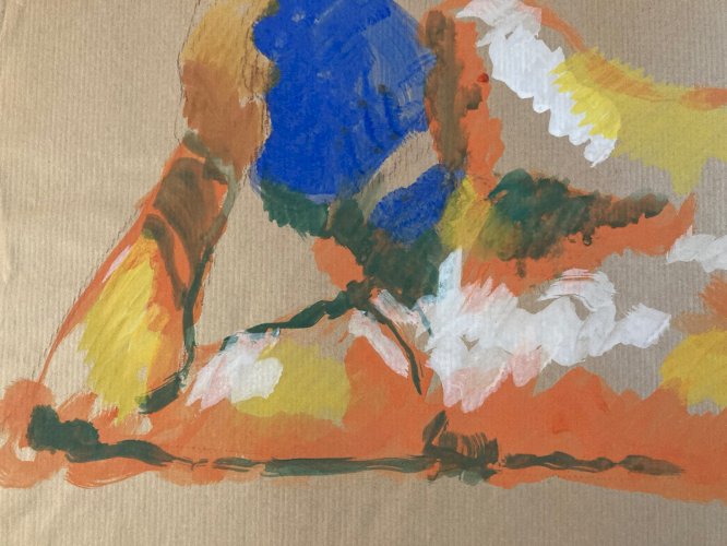 Peinture Papier Femme étude classique Fauvisme Fauve Art Atelier 2000