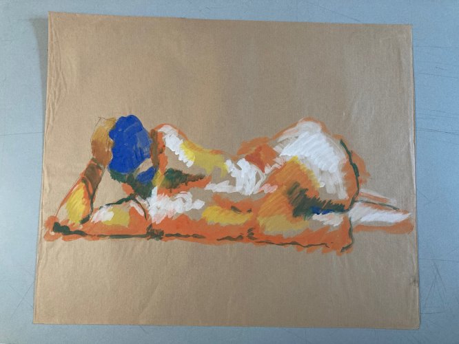 Peinture Papier Femme étude classique Fauvisme Fauve Art Atelier 2000
