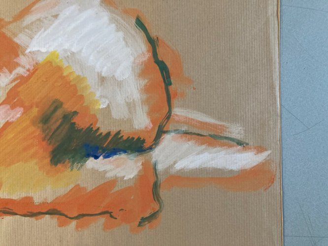 Peinture Papier Femme étude classique Fauvisme Fauve Art Atelier 2000