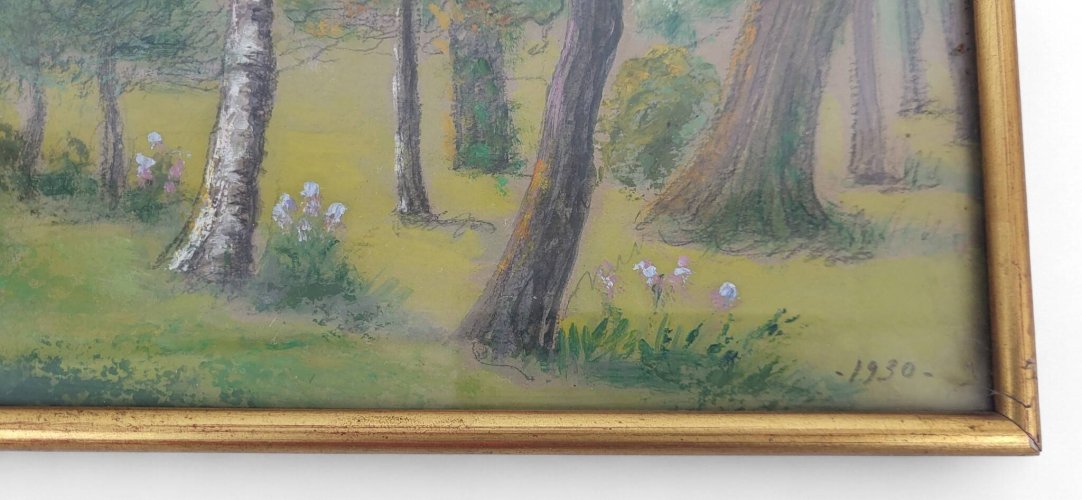 Peinture paysage A. Valley 1930