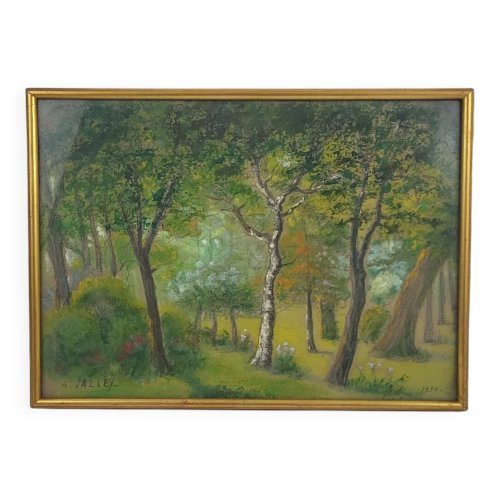 Peinture paysage A. Valley 1930