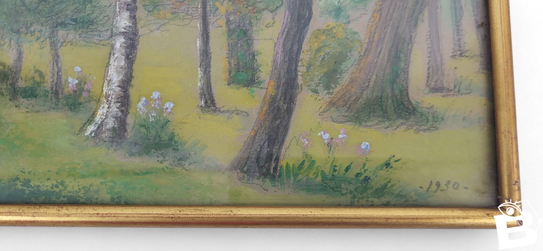 Peinture paysage A. Valley 1930