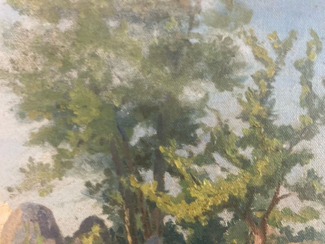 Peinture Paysage Bretagne 1930 Raphaël BOUTILLIÉ Tréveneuc Pierre Menhirs Art