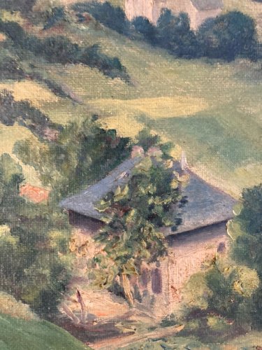 Peinture Paysage Eglise Orthodoxe Ecole Russe ? Huile Toile 1930 Art