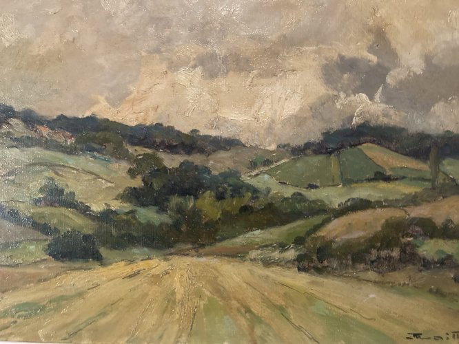 Peinture Paysage Gascogne René Mailhe Huile Toile 1930 Art Painting Ancien Old