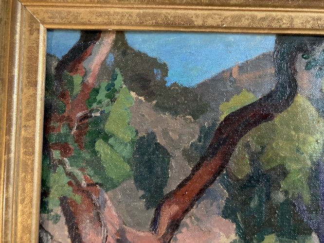 Peinture Paysage Huile 1920 Toile Paysage Fauve Fauvisme Nabi Painting Ancien