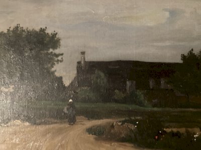 Peinture Paysage Huile Toile Post Impressionniste 1900 Ferme Bretagne ?