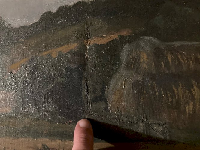 Peinture Paysage Huile Toile Post Impressionniste 1900 Ferme Bretagne ?