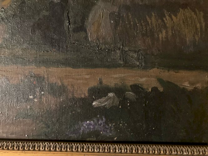 Peinture Paysage Huile Toile Post Impressionniste 1900 Ferme Bretagne ?