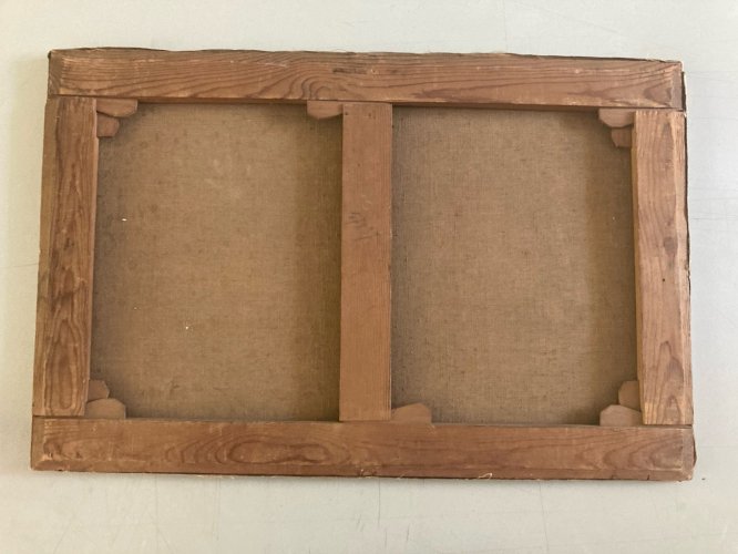 Peinture Paysage Marine Huile Toile  1920 Maison Forêt Arbre À Identifier