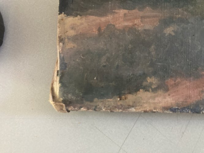 Peinture Paysage Marine Huile Toile  1920 Maison Forêt Arbre À Identifier