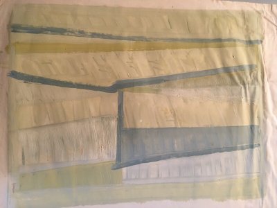 Peinture Pierre CoqueT Huile Papier Art Abstrait abstraction 1960