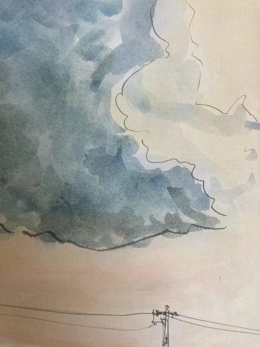 Peinture Plaine De La ce Art Wagrez a Identifier Ciel Nuage 1980 XXe